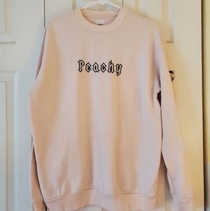 Peachy Light Pink Crew Neck with Peach Patch
